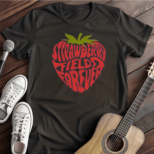 Printify T-Shirt S / Black Strawberry Fields T Shirt