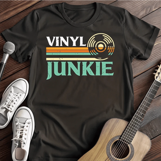 Printify T-Shirt S / Black Vinyl Junkie T-Shirt