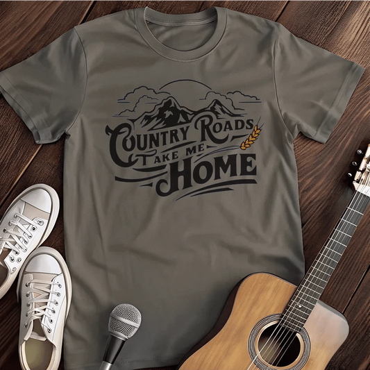 Printify T-Shirt S / Charcoal Country Roads T Shirt