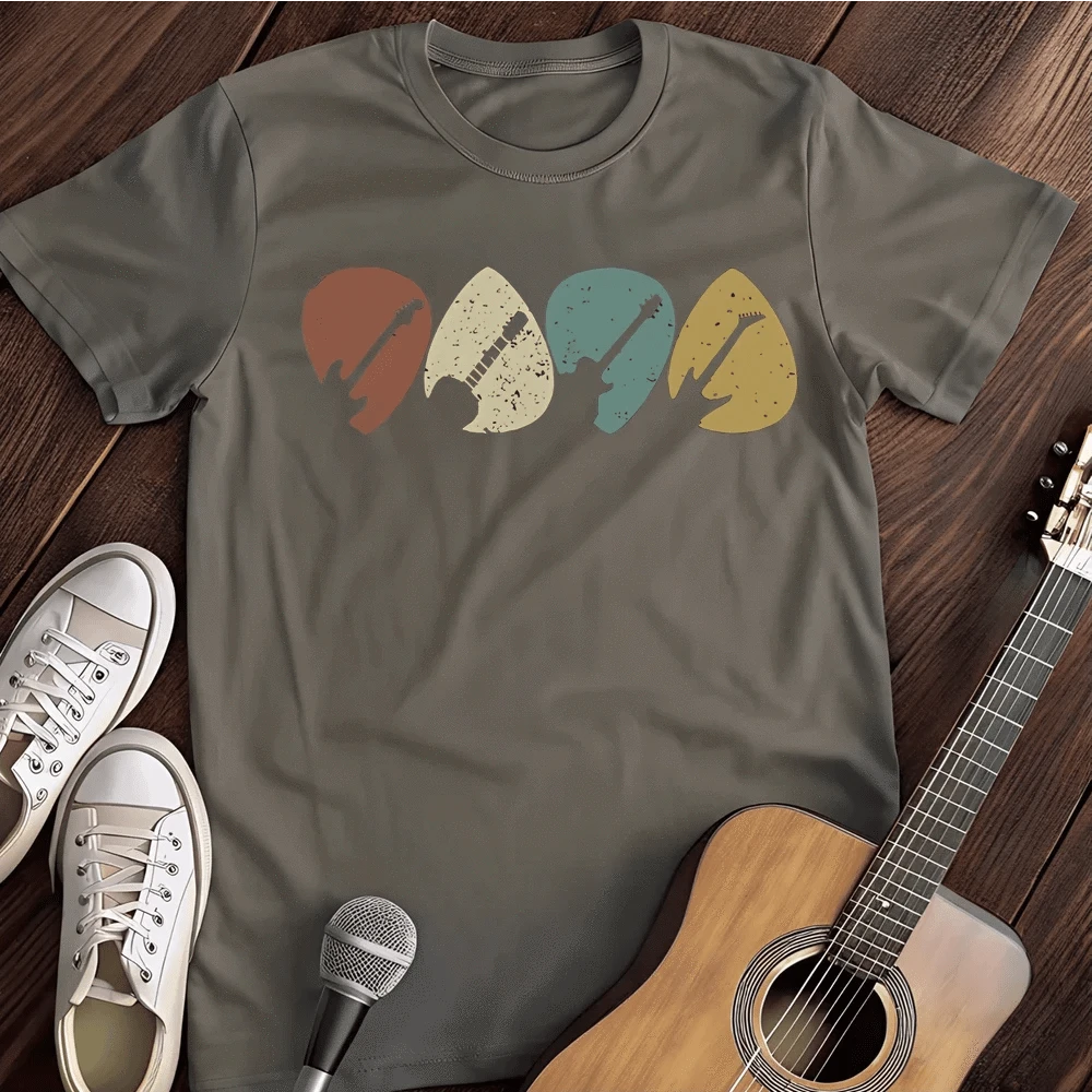 Printify T-Shirt S / Charcoal Guitar Plectrum T-Shirt