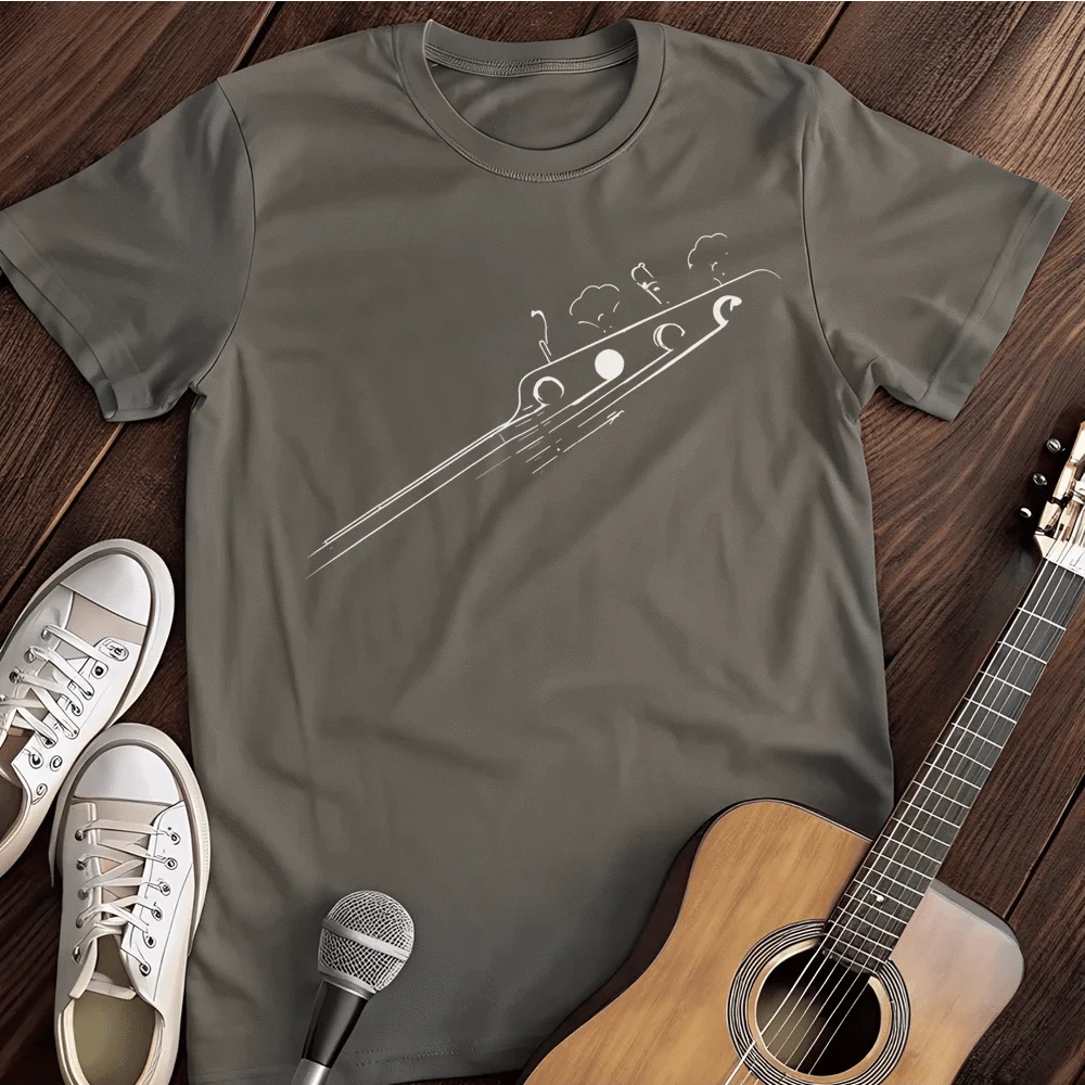 Printify T-Shirt S / Charcoal Minimalist Guitar T-Shirt