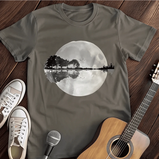 Printify T-Shirt S / Charcoal Moon Guitar T-Shirt