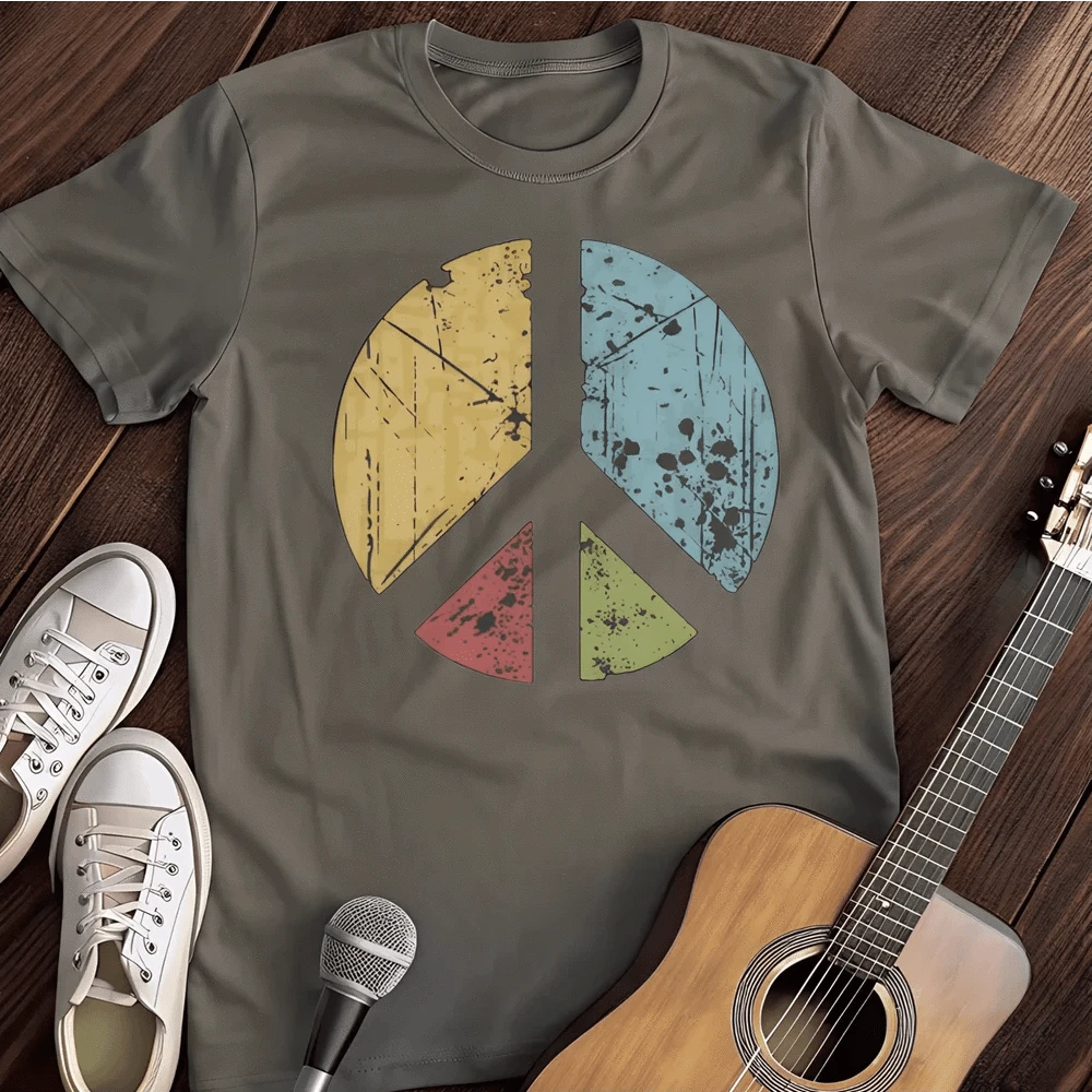Printify T-Shirt S / Charcoal Peace Colored T Shirt