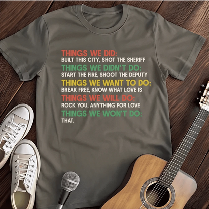 Printify T-Shirt S / Charcoal Things T Shirt
