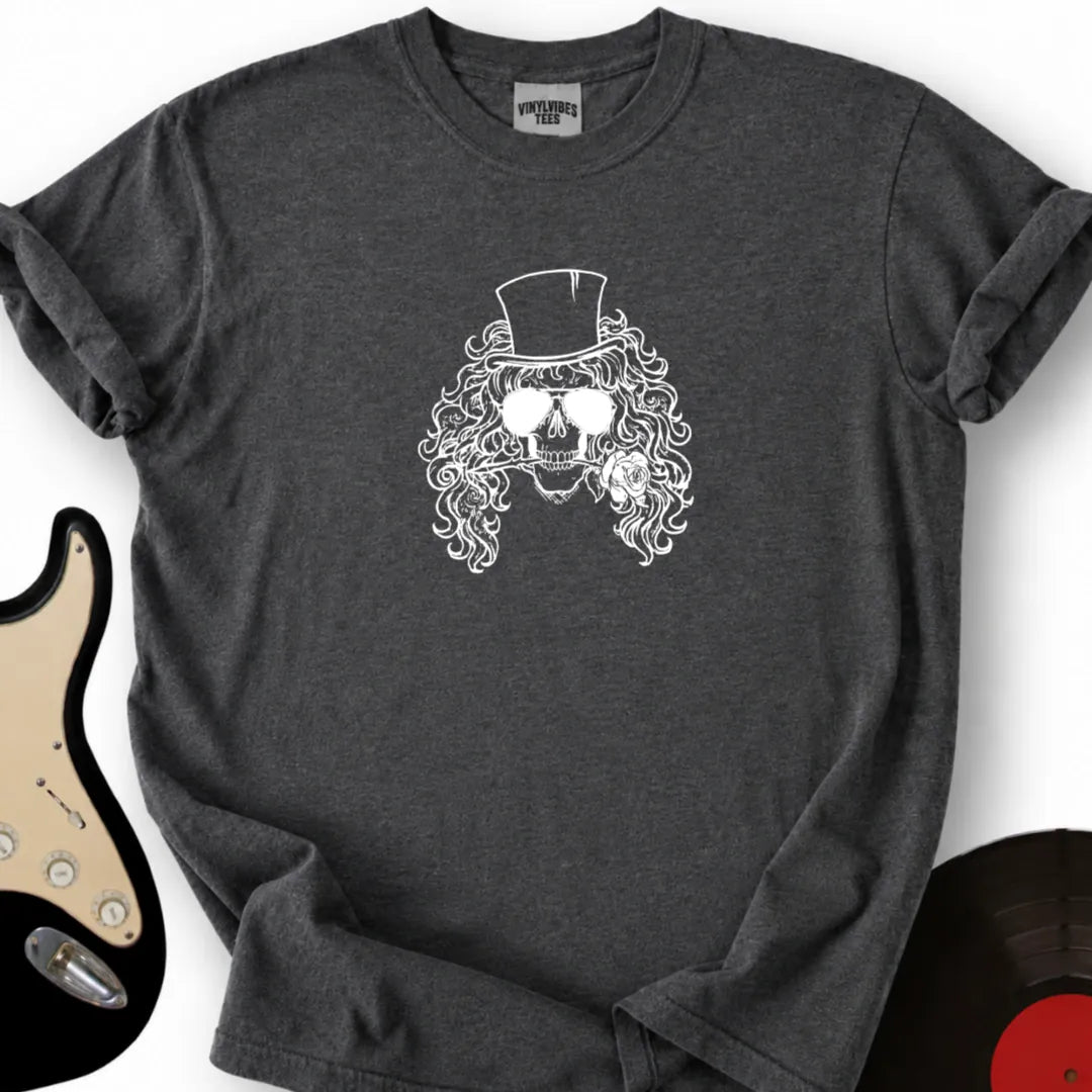 Printify T-Shirt S / Dark Heather Skull Rose T-Shirt