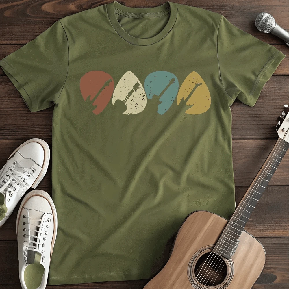 Printify T-Shirt S / Military Green Guitar Plectrum T-Shirt
