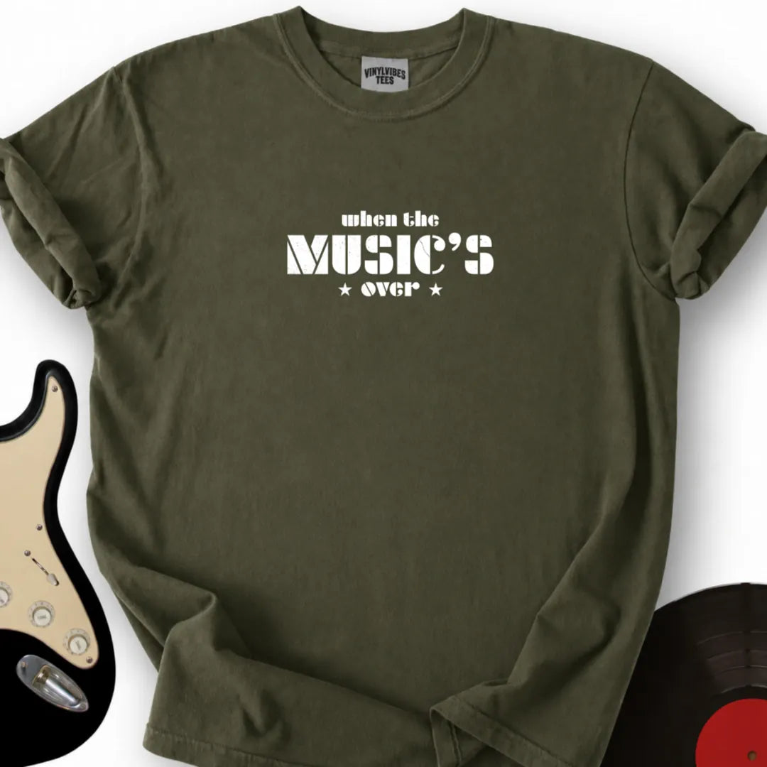 Printify T-Shirt S / Military Green Music Over T-Shirt