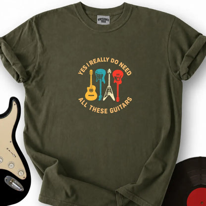 Printify T-Shirt S / Military Green Need These Guitars T-Shirt