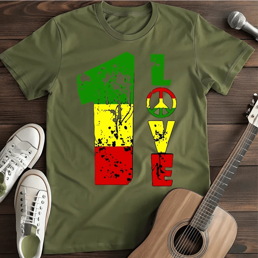 Printify T-Shirt S / Military Green One Love T-Shirt