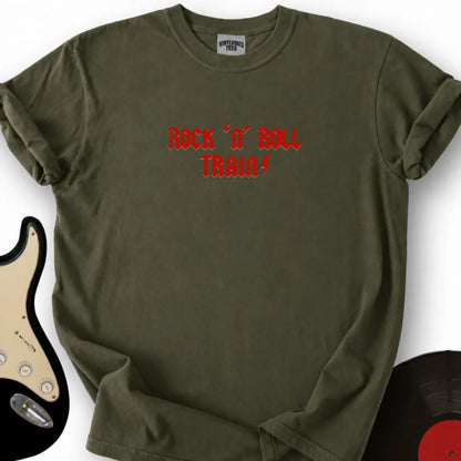 Printify T-Shirt S / Military Green Rock 'n roll train T-Shirt