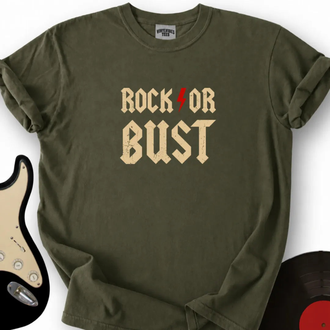 Printify T-Shirt S / Military Green Rock or bust T-Shirt