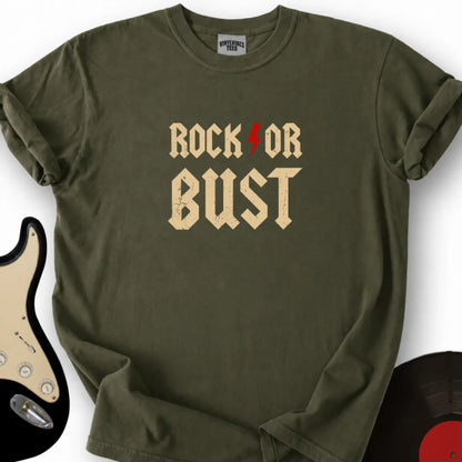 Printify T-Shirt S / Military Green Rock or bust T-Shirt