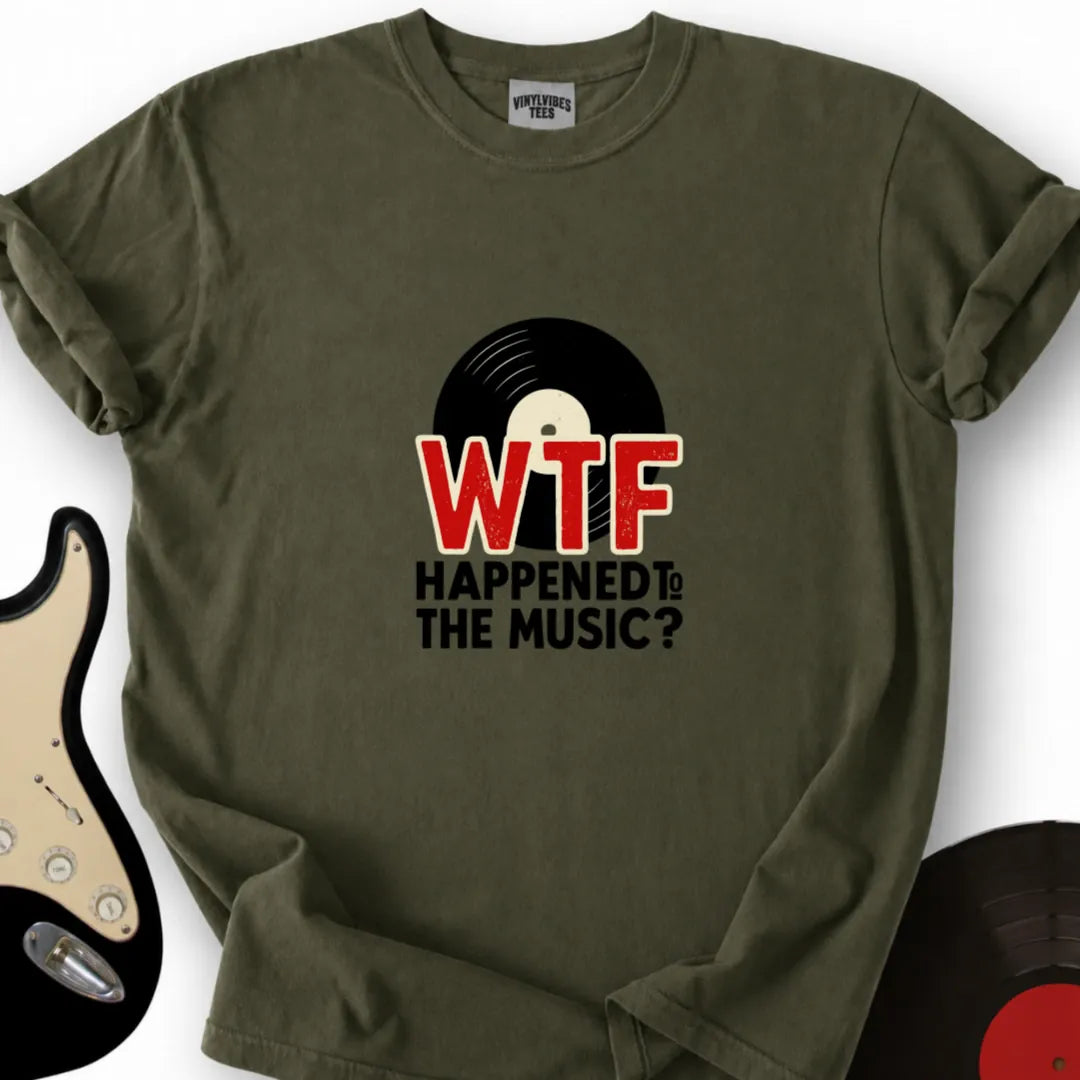 Printify T-Shirt S / Military Green What Happened To The Music T-Shirt