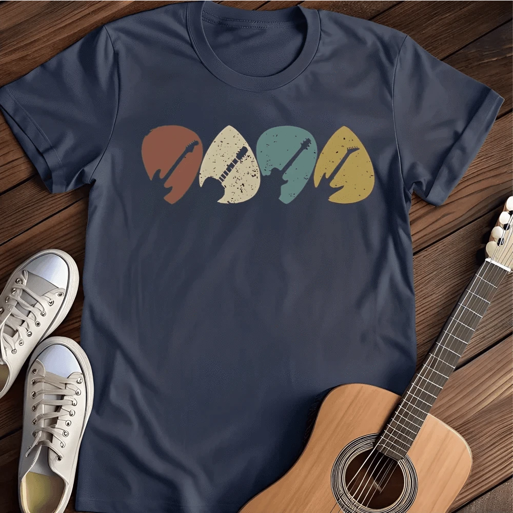 Printify T-Shirt S / Navy Guitar Plectrum T-Shirt