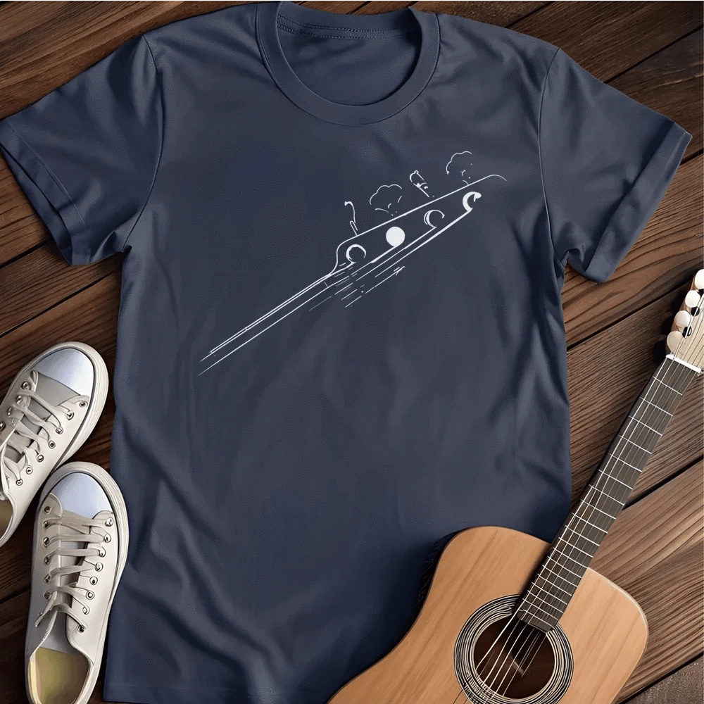 Printify T-Shirt S / Navy Minimalist Guitar T-Shirt