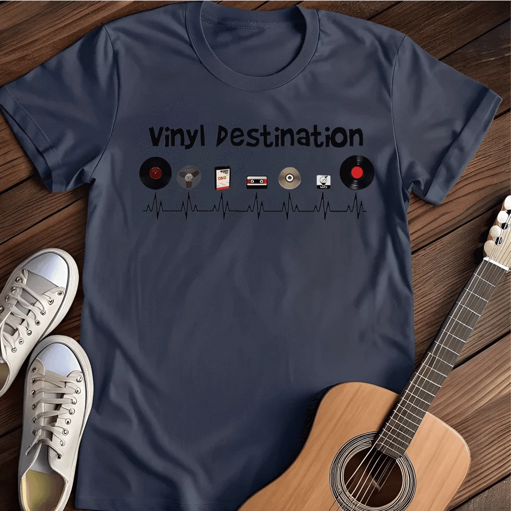 Printify T-Shirt S / Navy Vinyl Destination T-Shirt