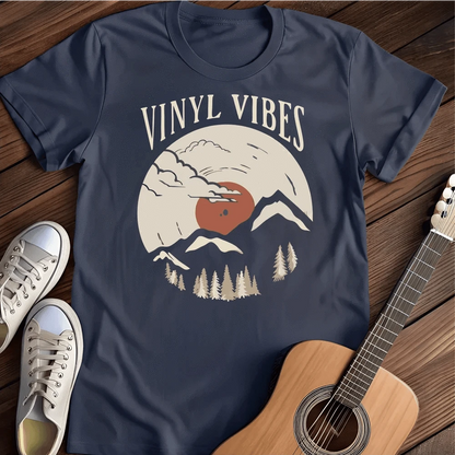 Printify T-Shirt S / Navy Vinyl Vibes T-Shirt