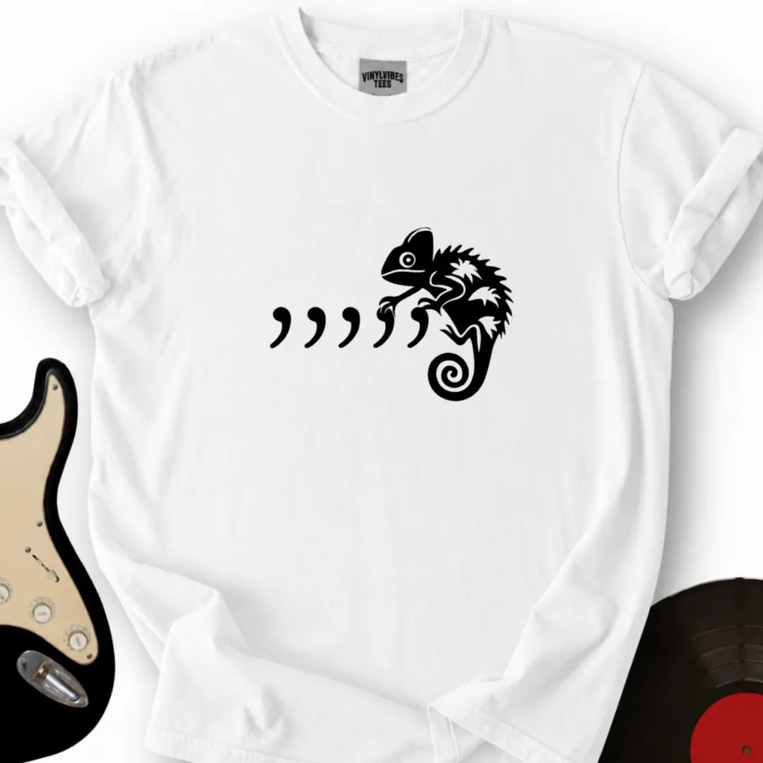 Printify T-Shirt S / White Comma Chameleon T-Shirt