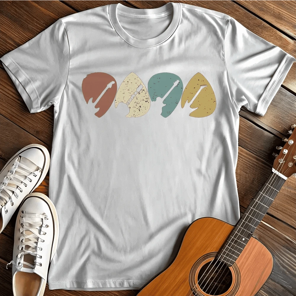 Printify T-Shirt S / White Guitar Plectrum T-Shirt