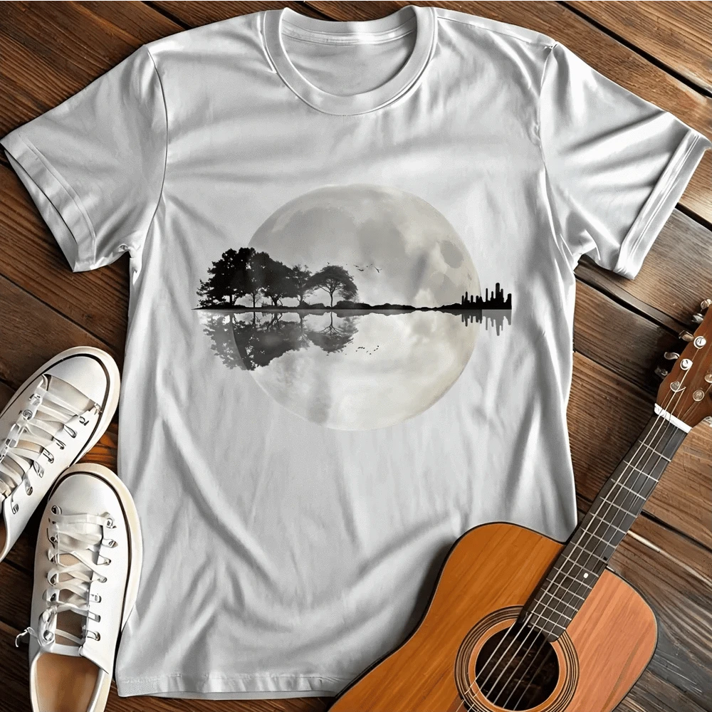 Printify T-Shirt S / White Moon Guitar T-Shirt