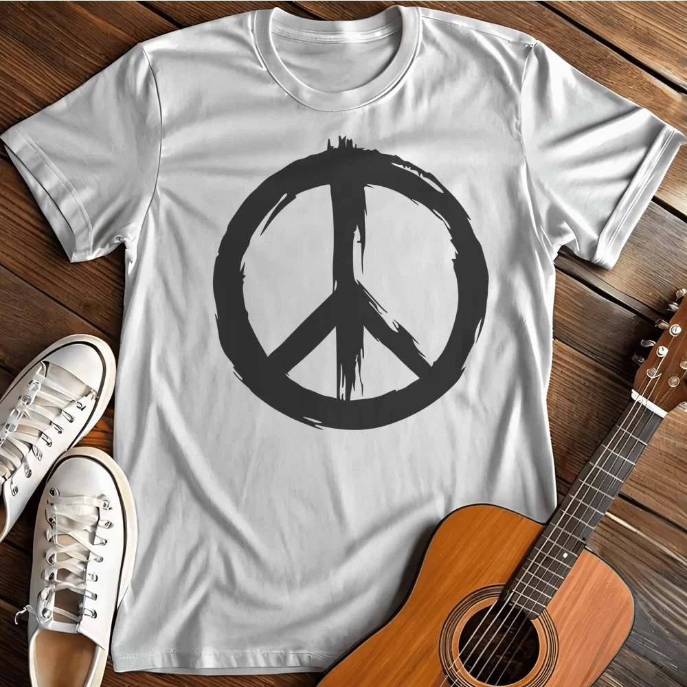 Printify T-Shirt S / White Peace Brushed T Shirt