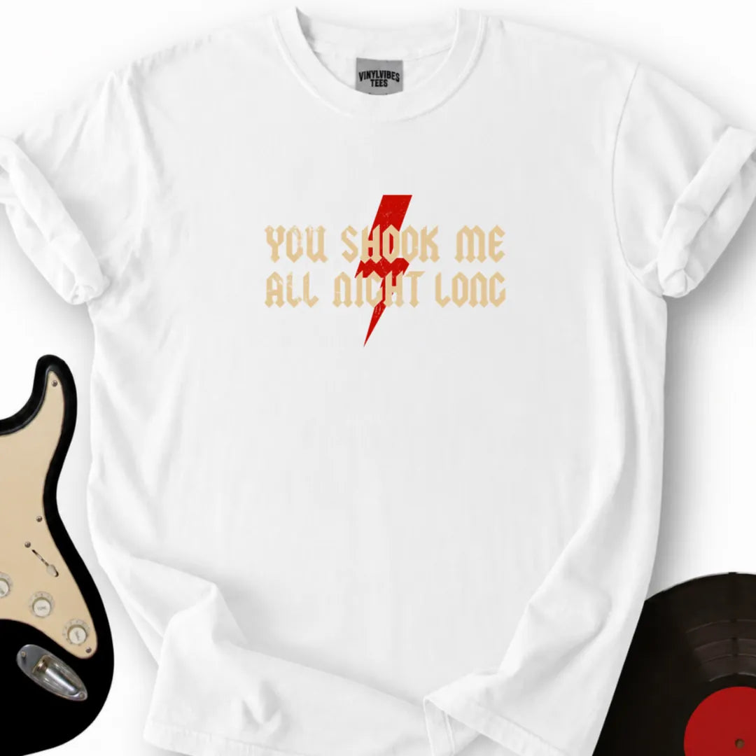 Printify T-Shirt S / White You shook me all night long T-Shirt