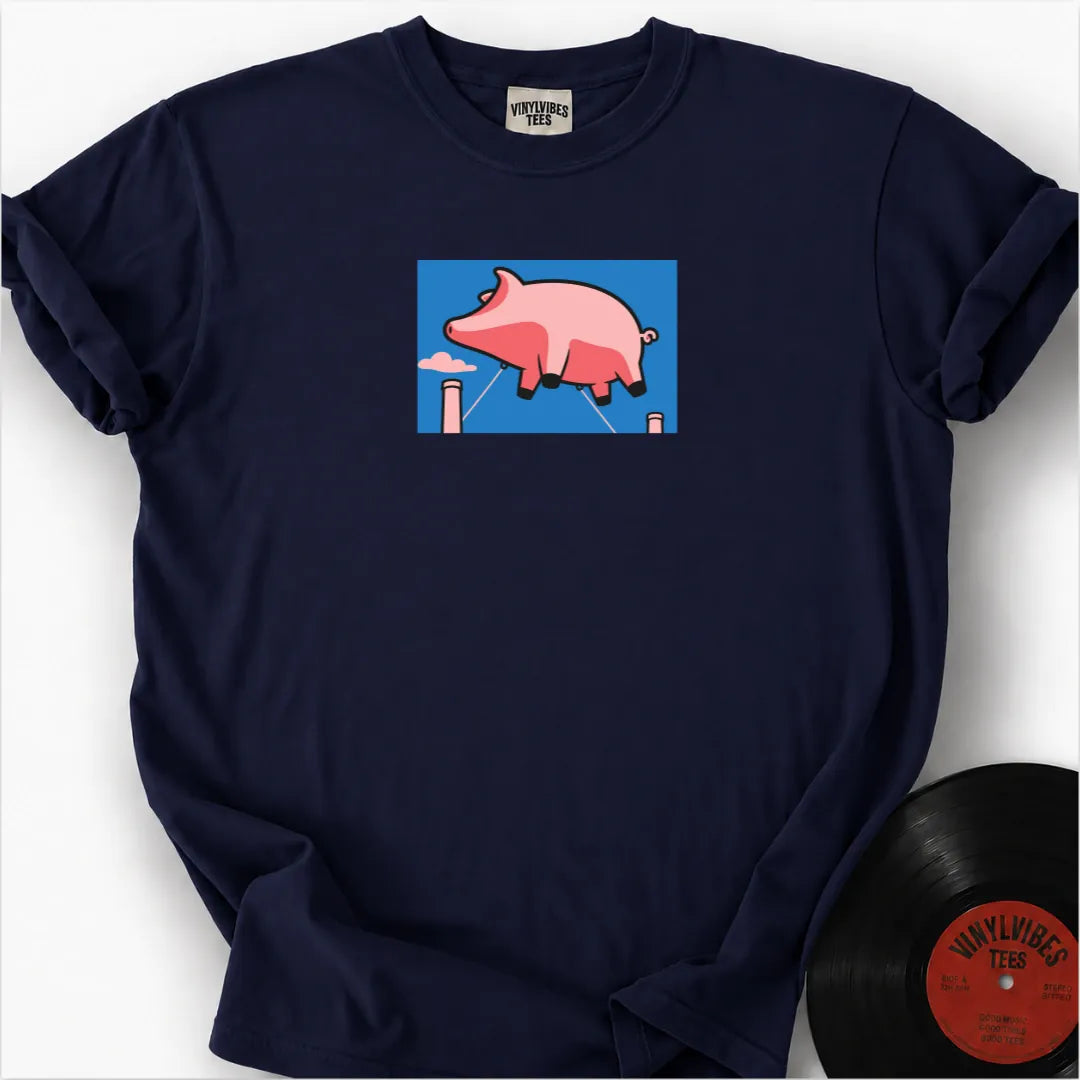 Printify T-Shirt True Navy / S Flying pig Premium T-Shirt
