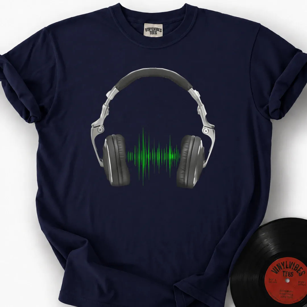 Printify T-Shirt True Navy / S Headphone Premium T-Shirt