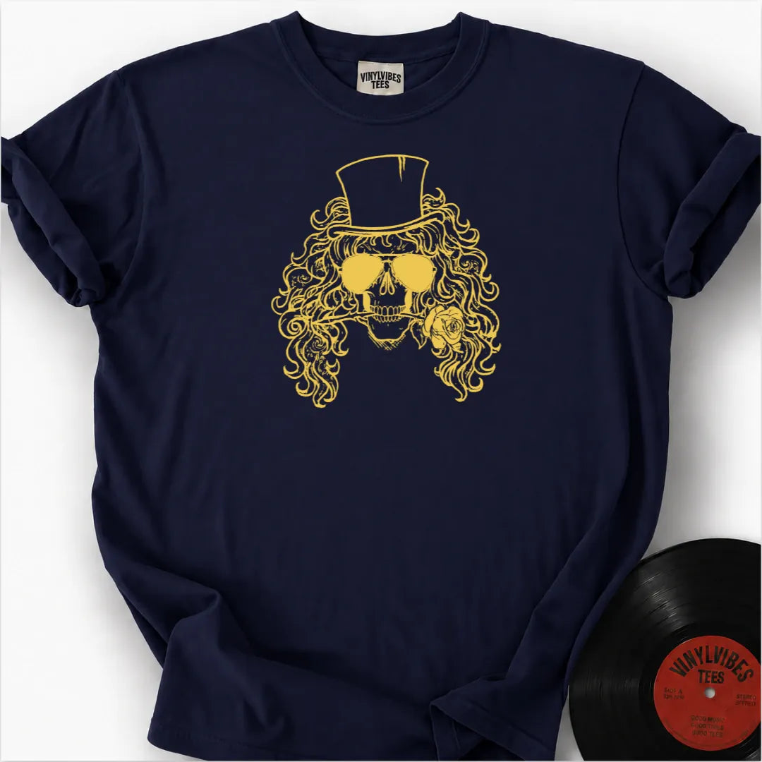 Printify T-Shirt True Navy / S Skull Rose Premium T-Shirt