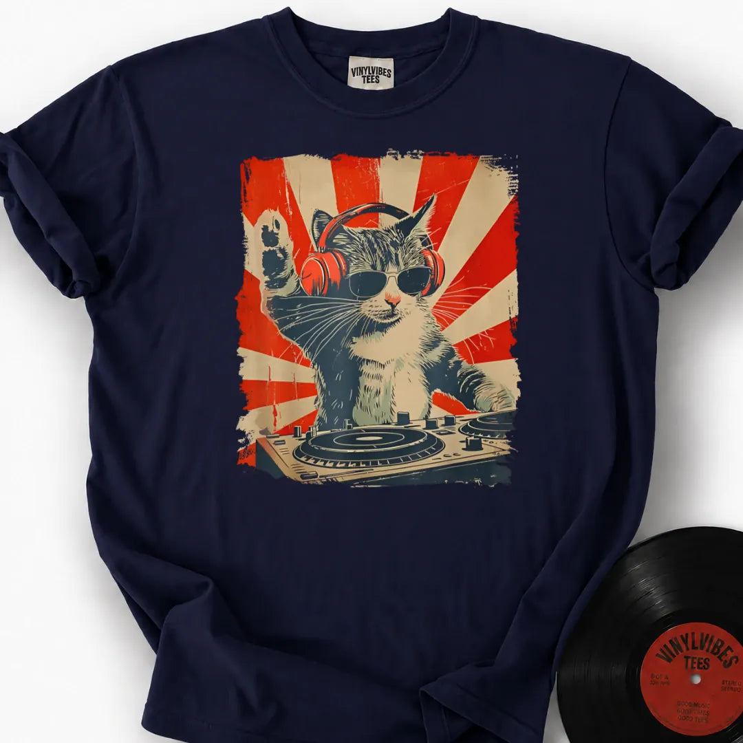 Printify T-Shirt True Navy / S Vibing Cat Premium Premium T-Shirt