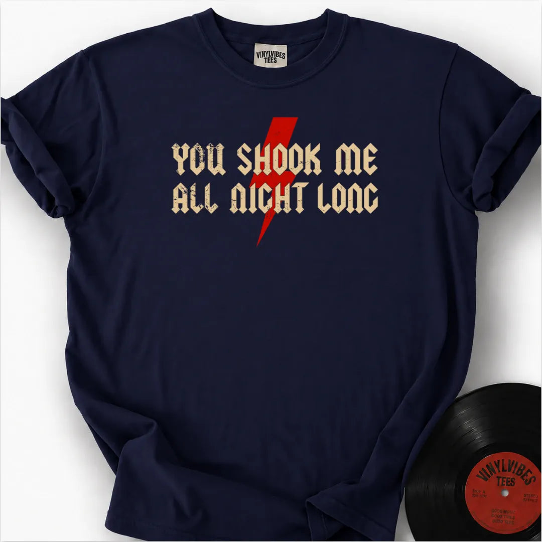 Printify T-Shirt True Navy / S You shook me all night long Premium T-Shirt