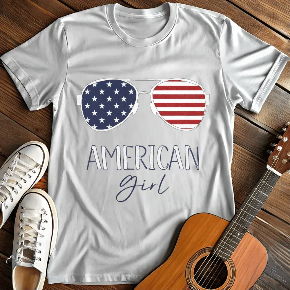Printify T-Shirt White / S American Girl T Shirt