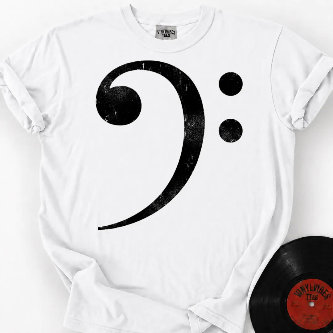 Printify T-Shirt White / S Bass Clef Premium T-Shirt