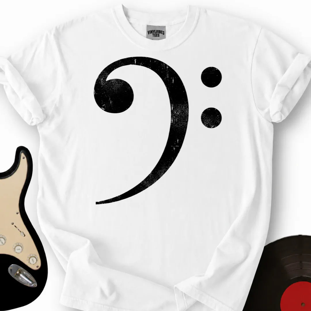 Printify T-Shirt White / S Bass Clef T-Shirt