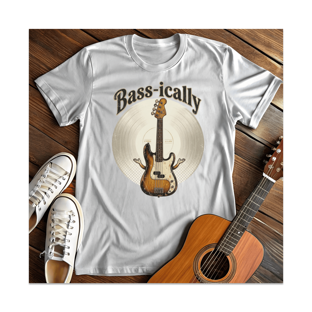 Printify T-Shirt White / S Bass-ically Guitar T-Shirt