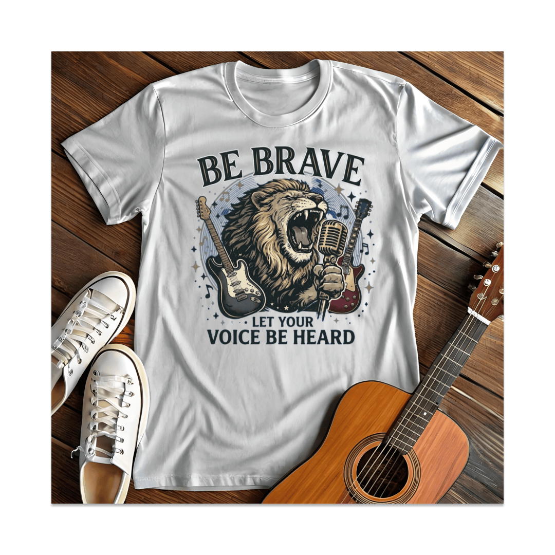 Printify T-Shirt White / S Be Brave Roaring Lion T-Shirt