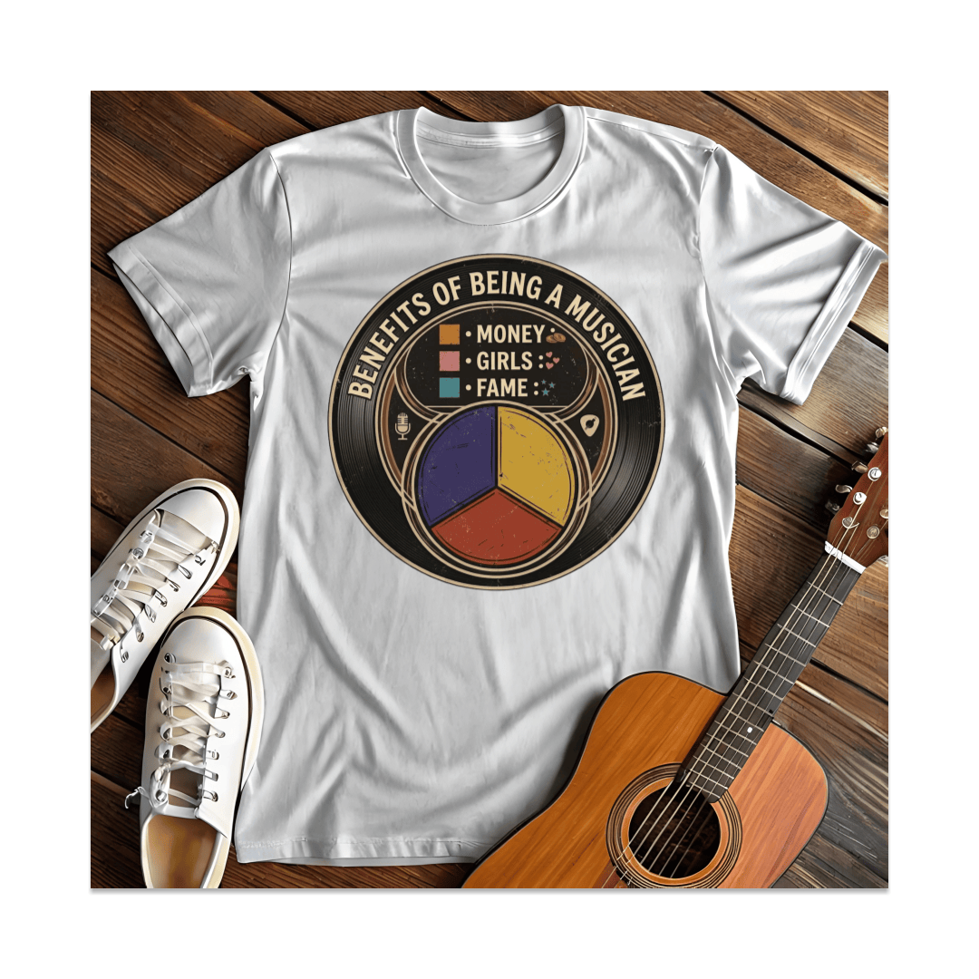 Printify T-Shirt White / S Benefits Of Being A Musician Pie Chart T-Shirt