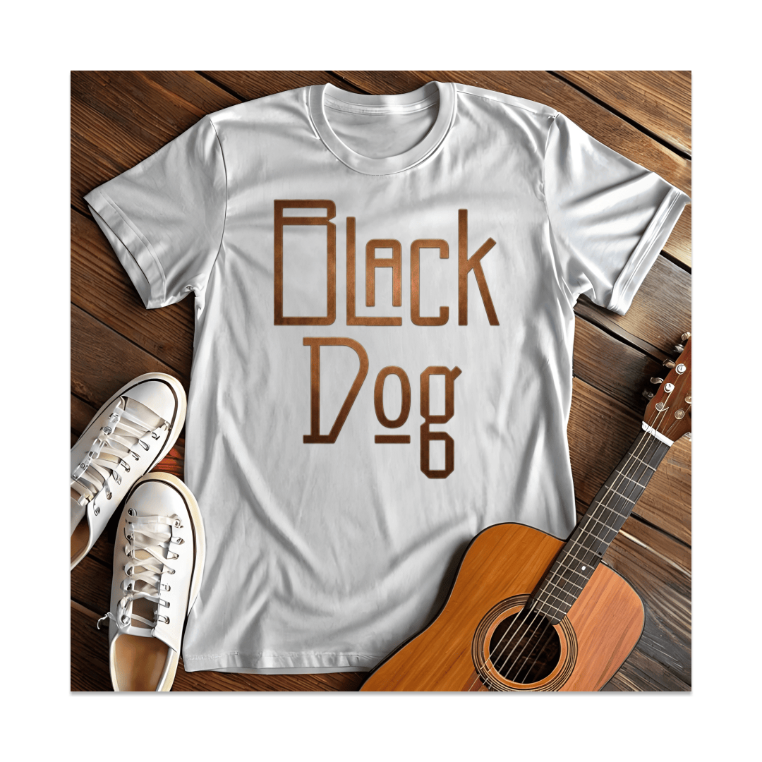 Printify T-Shirt White / S Black Dog T-Shirt