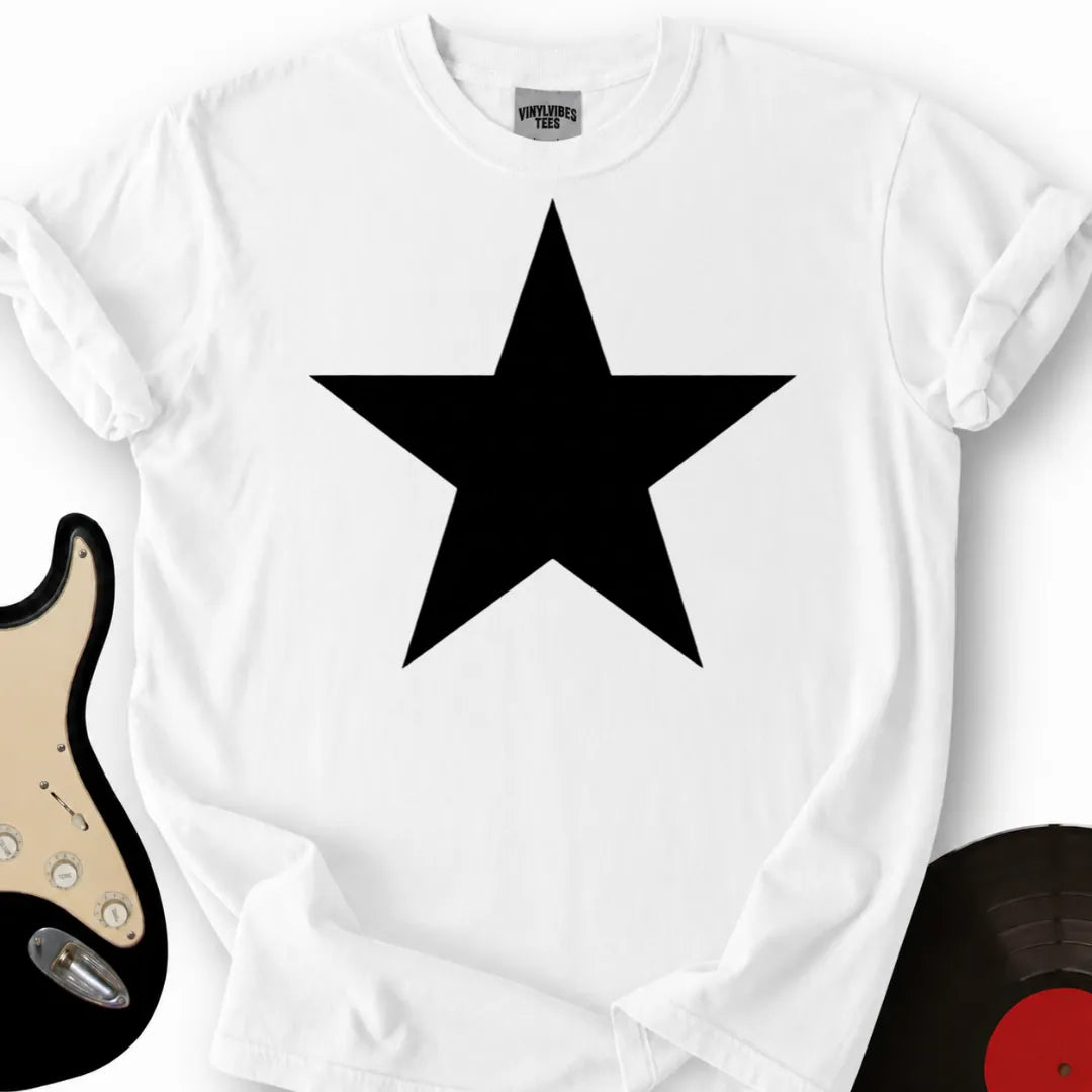 Printify T-Shirt White / S Black Star T-Shirt