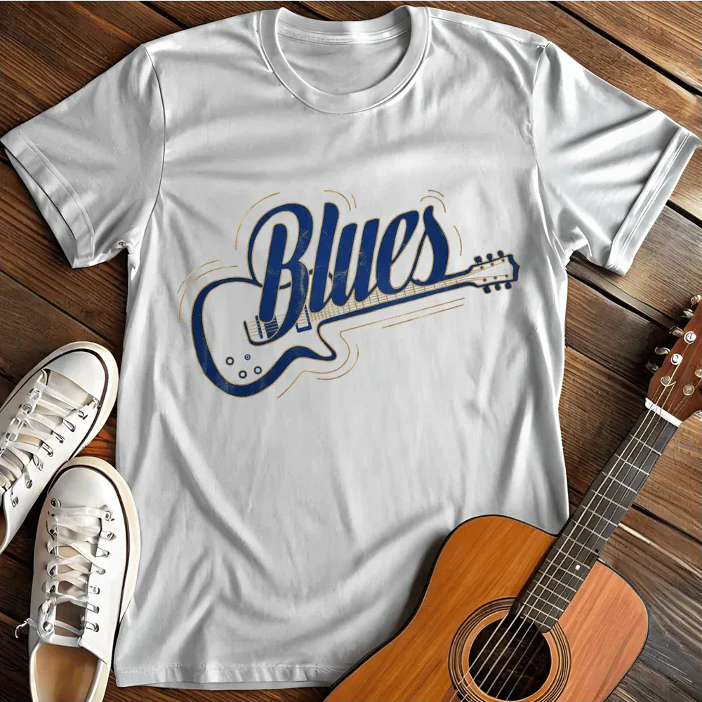 Printify T-Shirt White / S Blues Guitar T Shirt 2