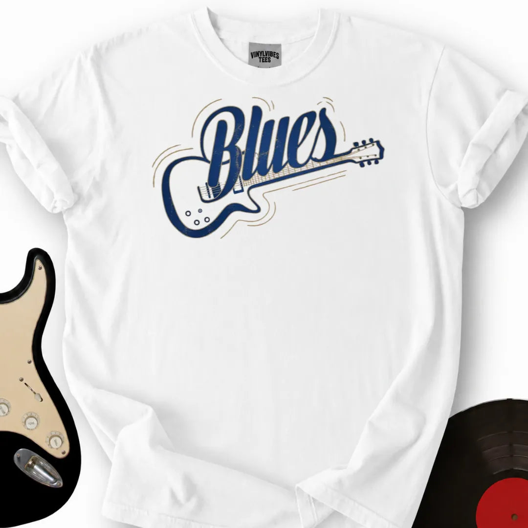 Printify T-Shirt White / S Blues Guitar T-Shirt 2