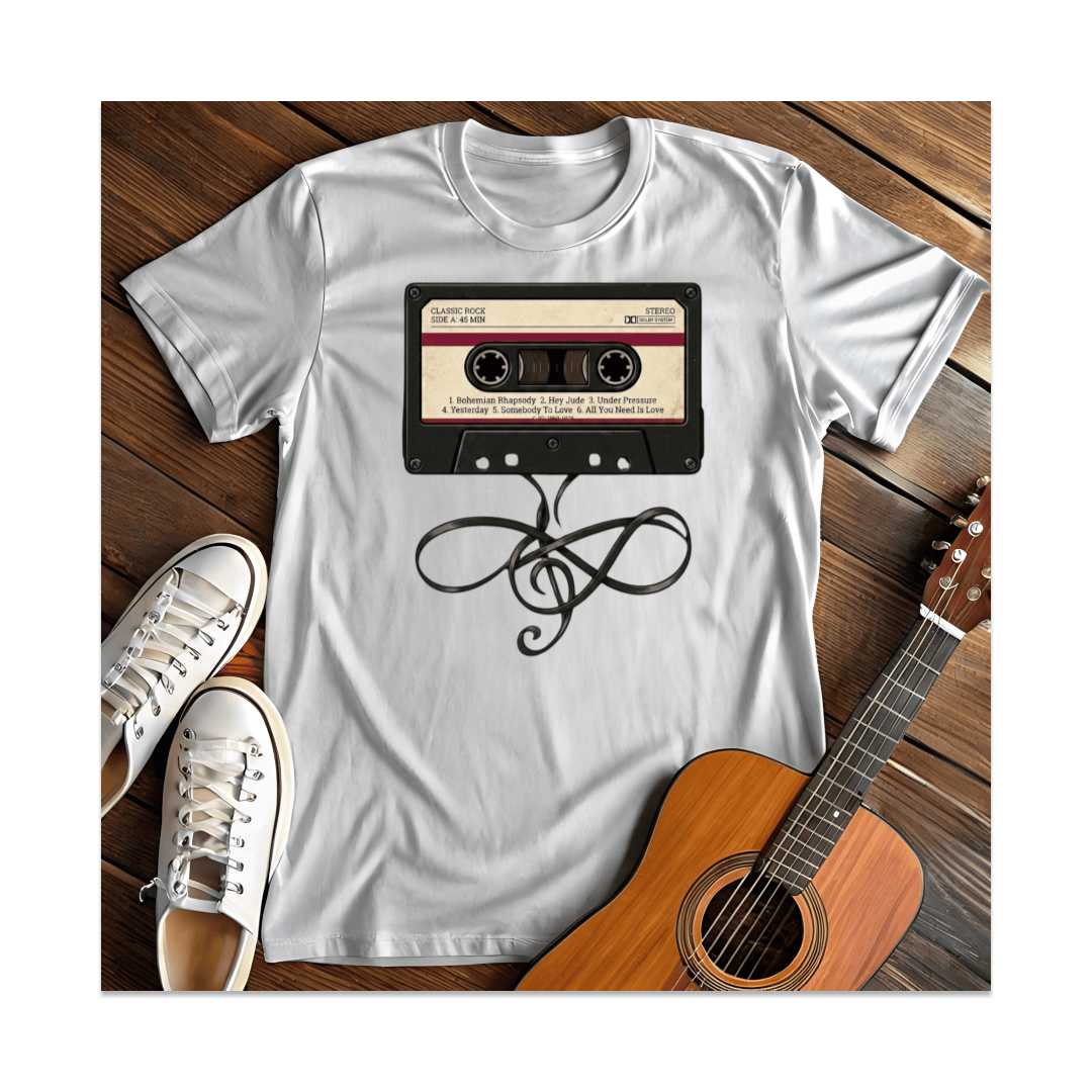 Printify T-Shirt White / S Cassette Treble Clef T-Shirt