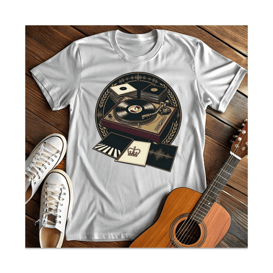 Printify T-Shirt White / S Classic Turntable Records T-Shirt