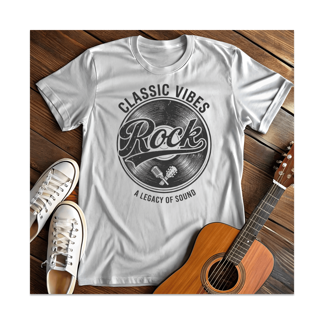 Printify T-Shirt White / S Classic Vibes Rock T-Shirt