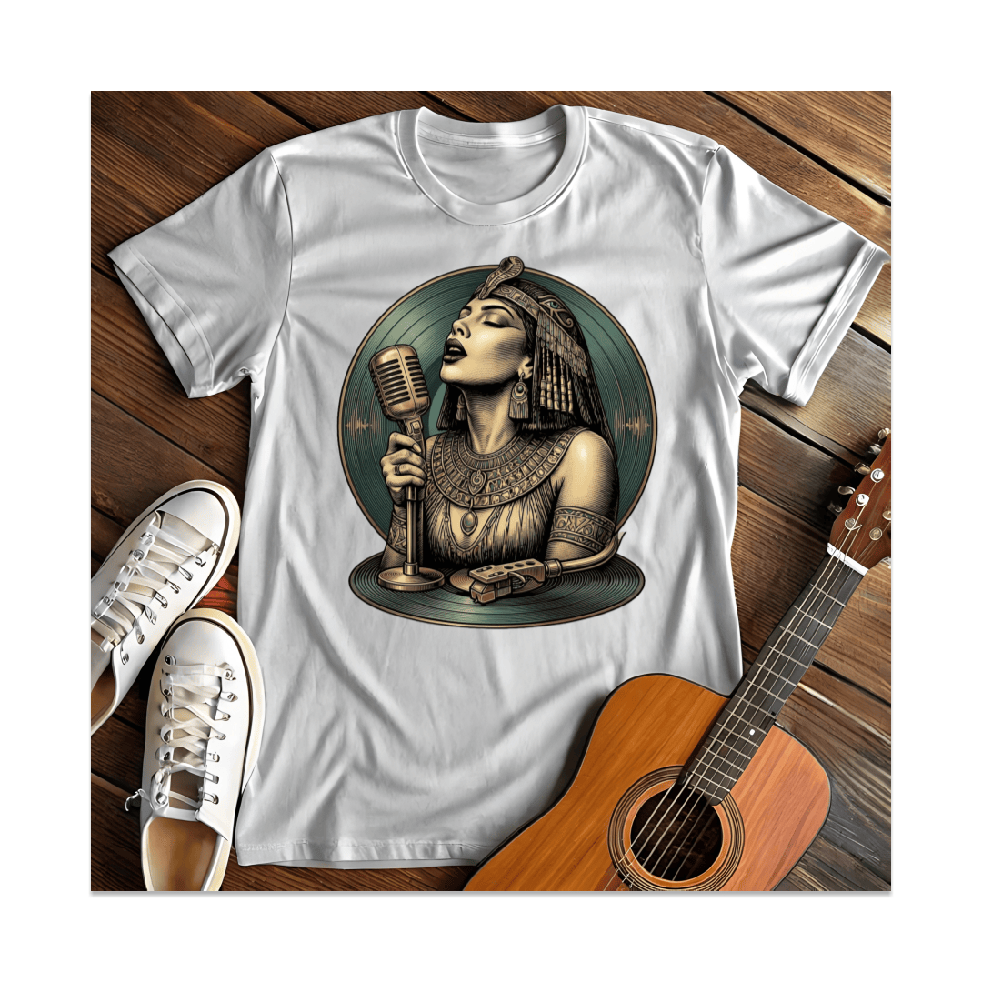 Printify T-Shirt White / S Cleopatra Singing Vinyl T-Shirt