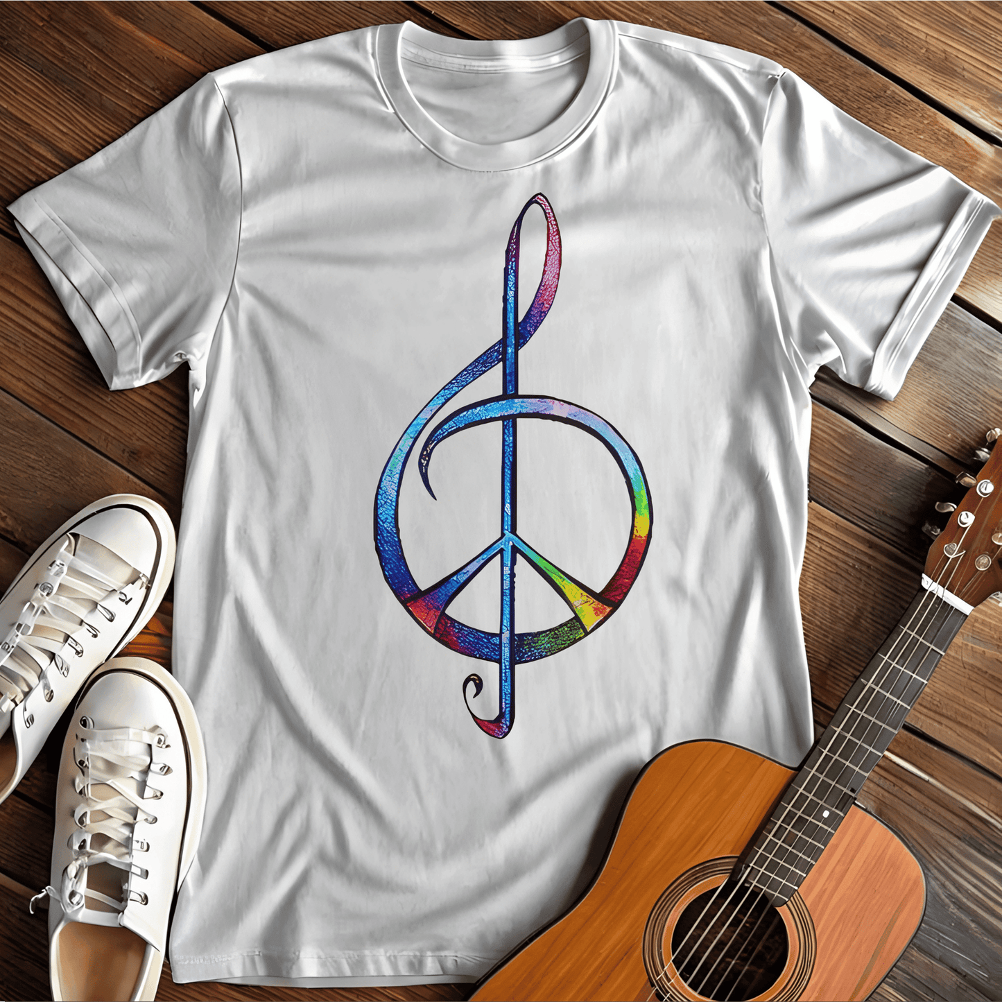 Printify T-Shirt White / S Colorful Peace Note Tee