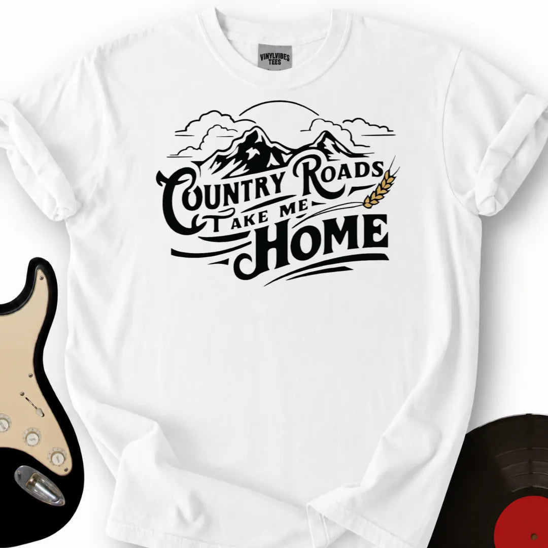 Printify T-Shirt White / S Country Roads T-Shirt