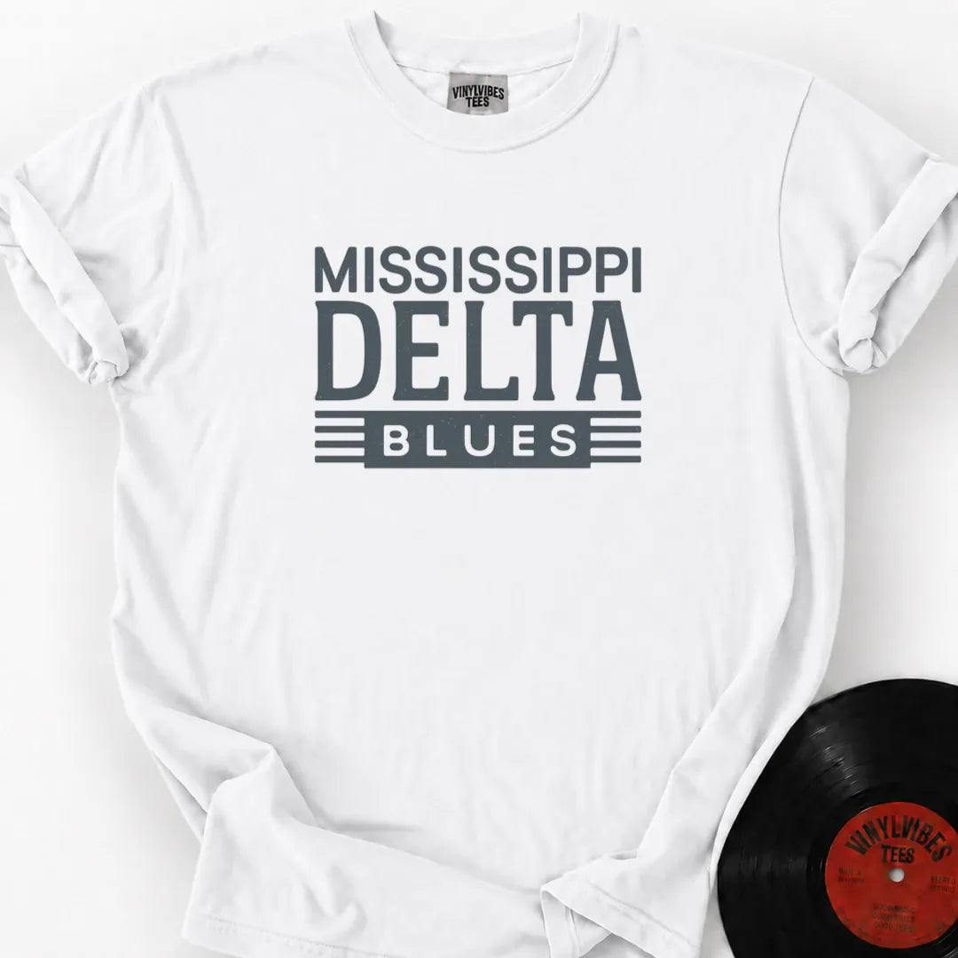 Printify T-Shirt White / S Delta Blues Premium T-Shirt