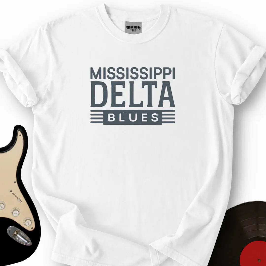 Printify T-Shirt White / S Delta Blues T-Shirt