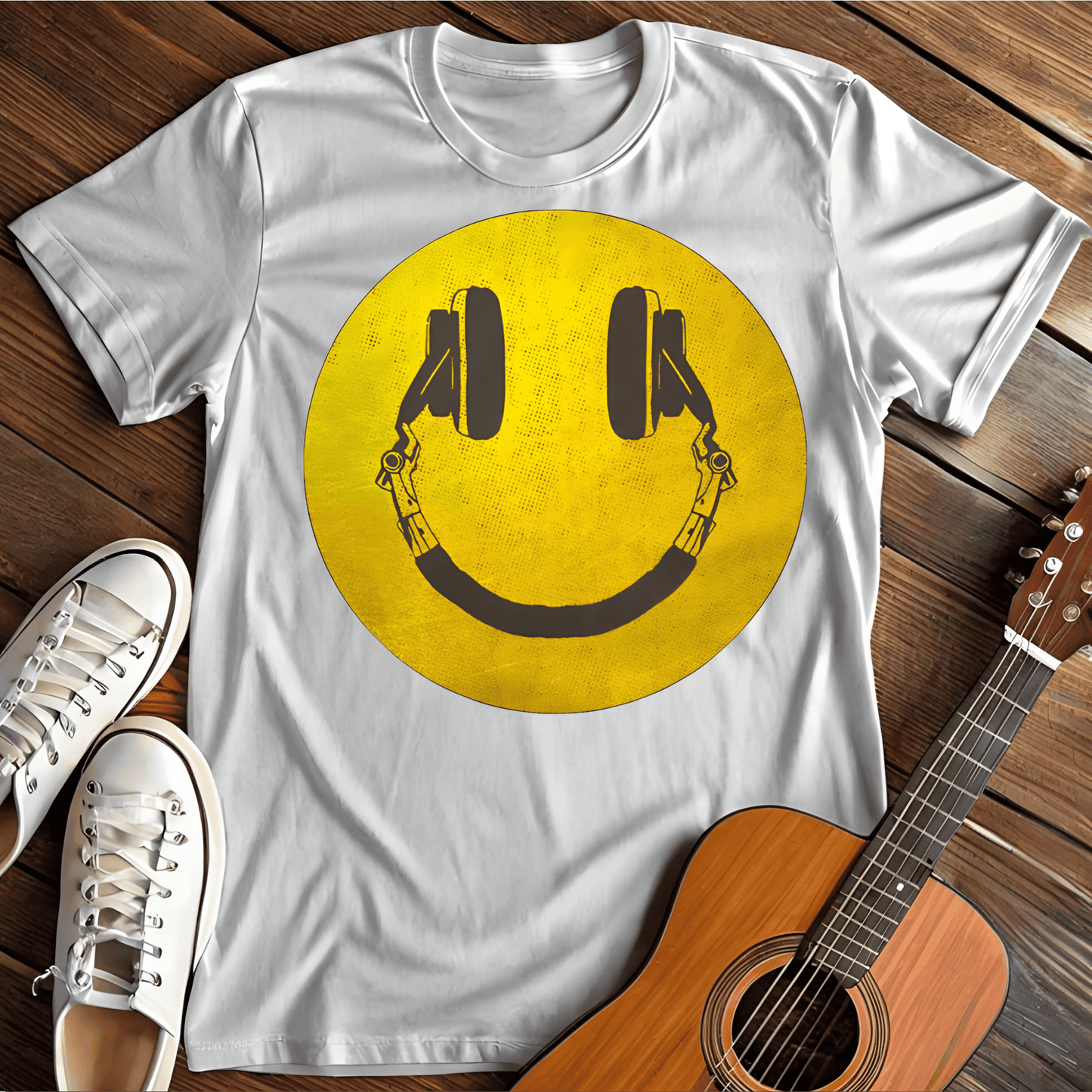 Printify T-Shirt White / S Distorted Smiley Tee